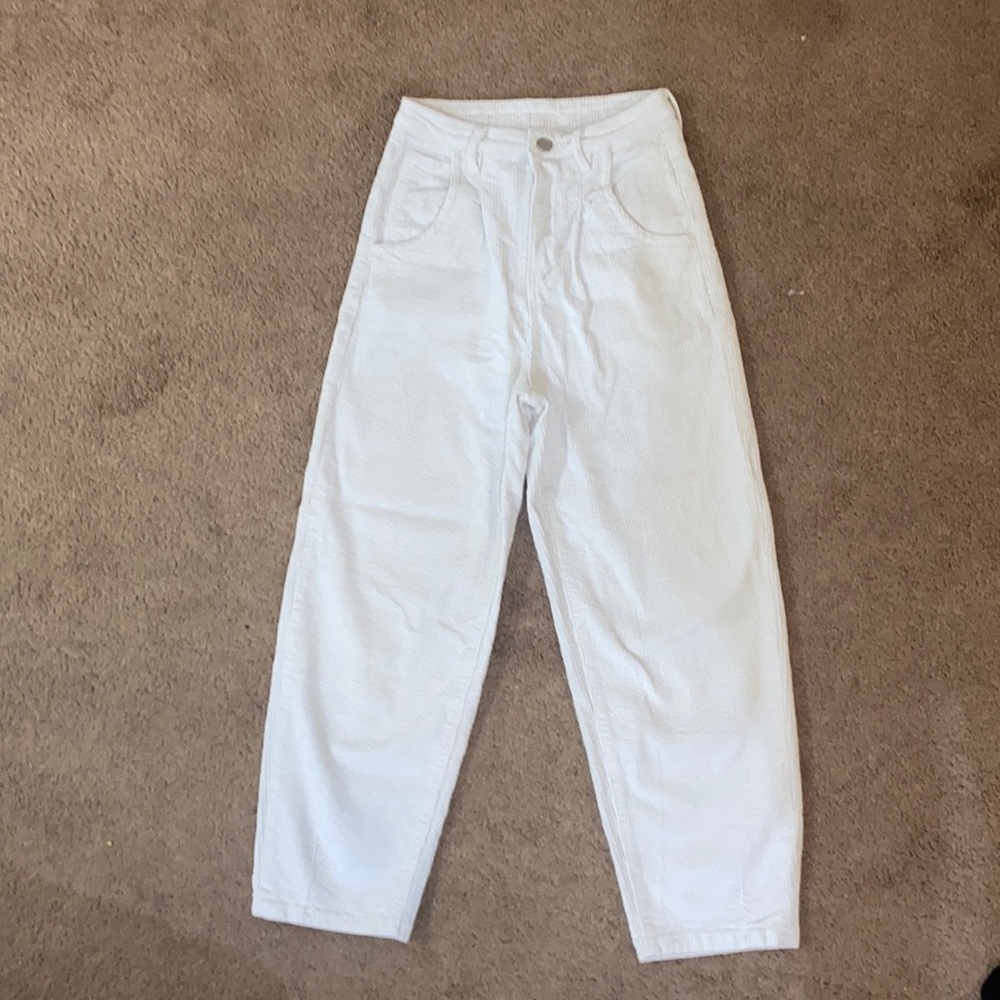 White Courduroy Pants